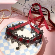 Gothic Collar Necklace Elegant Black Lace Bowkot Choker Necklace Y2K Choker Short Chain Necklace Fashion Jewelry