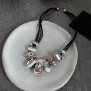 Punk Rhinestone Gothic Necklace Charm Beads Exaggerate Necklace Collarbone Chain Accessories Clavicle Chain Choker Gifts