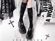 Gothic Punk Thi Heel oes Women's Spring 2025 New Sle Sweet Cool Spicy Platform Slip-On Faionable Casual Loers