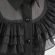 Gothic Style Black Dress Wensday Party Ball Gown Children Halloween Cosplay Adams Family Costume