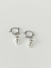 Gothic Jewelry Tooth Stud Earrings Grunge Rock Accessory Charms Hoop Earrings for Women Punk Korean Fashion Earrings