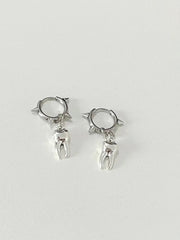Gothic Jewelry Tooth Stud Earrings Grunge Rock Accessory Charms Hoop Earrings for Women Punk Korean Fashion Earrings