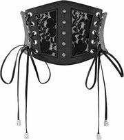 Women Corset Waist Belt Lace-up Cinch Belt Tied Corset Elastic Wide Waist Dress Belt Gothic Costume
