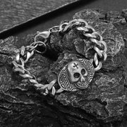 Gothic Style Silver Color Skull Chain Bracelet for Men Rock Party Jewelry Biker Bracelet Gift