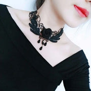 Neo-Gothic Black Sexy Lace Chokers Necklace for Women Fashion Retro Clavicle Chain Halloween Collar Y2K Decoration Jewelry Gifts