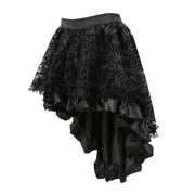 Steampunk Women Lace Floral Skirt Asymmetrica Renaissance Victorian Pirate Medieval Sexy Gothic Corset Skirts Matching