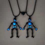 Gothic Luminous Skull Hollow Necklace for Women Fashion Halloween Skeleton Couple Pendant Necklace Party Jewellery Accessories