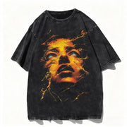 Gothic Hip Hop Print Tee Men Women Clothing Fashion Cool Classic O-collar Gothic Print T Shirt Summer Y2K Vintage Washed T-shirt