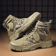 Camouflage Men's Boots Trendy Casual Workwear Shoes Medium Top Boots Retro Hiking Trekking Climbing Desert Boots Motocross Boots