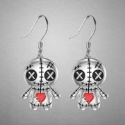Gothic Sew Mouth Doll Necklace Earrings Jewelry Set Jewelry Sets for Women Exquisite Halloween Jewelry Gifts for Family Earings