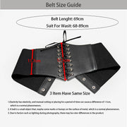 Fashionable Gothic Corset Belt Triple Buckle with Black Rivet Studs Elastic Waspie Waistband for Punk Women Perfect for Coats