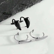 Stainless Steel Gothic Sharp Teeth Lip Clip for Women Men Punk Non Piercing Fake Body Piercing Halloween Jewelry Accessories