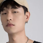 Gothic Full Skull Hoop Earrings Ghost Head Hypoallergenic Earrings Men\'s Cool Punk Rock Trend Jewelry