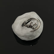 Cross-border new retro gothic K initial personalized sword bracelet; fashionable engraved diamond open bangle.