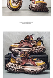 Gothic Style Trend Men Chunky Sneakers Street Fashion Men's Sports Shoes Comfortable Low Cut Casual Sneakers Male Heighten Shoes