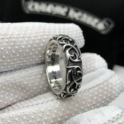 Gothic Vine Ring Silver Black Unisex Jewelry Punk Adjustable Open Band Vintage Victorian Style Gothic Subculture Fashion