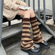 Gothic Women's Striped Leg Warmers Lolita Long Socks Knitted Leggings Japanese Sweets Winter girl Socks Kawaii Arm Ankle Warmers