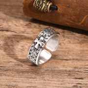 Gothic Personality Cross Rings for Men Women,Trendsetter Retro Copper Ring Jewelry,Hip-hop Punk Style Opening Adjustable Ring