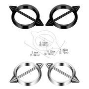 1Pair Gothic Stainless Steel Round Straight Barbells Industrial Nipple Piercing Sexy Ladies Nipple Simple Body Piercing Jewelry