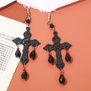 Gothic Anhe Cross Dark Style Women's Earrings Halloween Party Role Playing Niche Fashion Retro Party Paired Personalized Earring