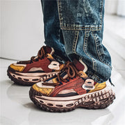 Gothic Style Trend Men Chunky Sneakers Street Fashion Men's Sports Shoes Comfortable Low Cut Casual Sneakers Male Heighten Shoes