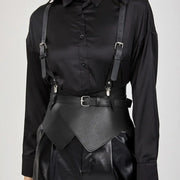 Corset Belt U Leather Harness Top Wide Waistband Street Style Punk Belt Chest Corset Leather Adjustable Gothic Suspender Female