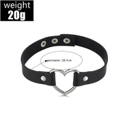 Gothic Rock Punk Short Necklace For Man Women Choker Bar Party Hip Hop Hippie Clavicle Chain Leather Dark Heart Vintage Jewelry