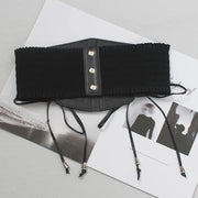 Ladies's Retro corset Belts Pin Buckle Elastic Lace & Gothic Style Cummerbunds tie rope Goth Punk For Women On Shirt Dress  Belt