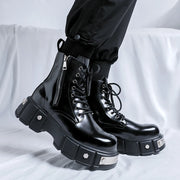 Men's High-Top Thick-Sole Height-Increasing Boots Trendy Metal Punk Style Oversized Boots High-Top Men's Footwear