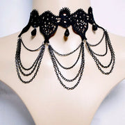 Gothic Choker Necklaces Vintage Black Lace Necklace & Pendant Women Accessories Punk Party Vampire Halloween Costumes Jewelry