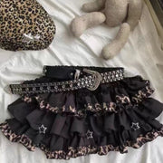 Gothic Skirt Women Clothing Sexy leopard A-Line Vintage Streetwear Sweet Girl Tutu Aesthetic Punk Mini Skrits Grunge Kpop Skirts
