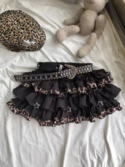 Gothic Skirt Women Clothing Sexy leopard A-Line Vintage Streetwear Sweet Girl Tutu Aesthetic Punk Mini Skrits Grunge Kpop Skirts