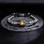 Gothic Men Eagle Claw Tiger Eye Natural Stone Bracelet for Men Stainless Steel Dragon Claw Beaded Bracelets Jewelry Gift
