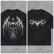 Vintage Gothic Print Graphic Acid Washed T-shirt unisex casual and comfortable selected quality graphic t shirts