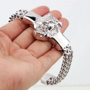 Gothic Style Silver Color Skull Chain Bracelet for Men Rock Party Jewelry Biker Bracelet Gift