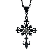 Gothic Cross Necklace For Women Men Punk Hollow Flower Cross Charms Choker Chain Vampires Pendant Jewelry Party Accessories Gift