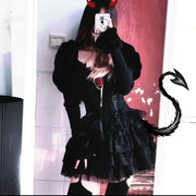 Elastic Gothic Lace Tutu Skirt Women Black Mesh Detail Petticoat Sexy Mini Tulle Skirts Party Club Wear Dancer