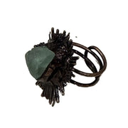 Gothic Natural Crystal Rings Boho Hypoallergenic Adjustable Rings Unique Design Alloy Raw Stone Rings Alternative Fashion