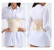 Women's Gothic Corset Waist Trainer Shaping Top with 3 Hooks and Bust Support Slimming Bodysuit for Layering or Outerwear Sty