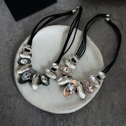 Punk Rhinestone Gothic Necklace Charm Beads Exaggerate Necklace Collarbone Chain Accessories Clavicle Chain Choker Gifts