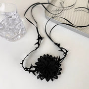 Gothic Black Lace Velvet Thorn Necklace For Women Fashion Punk Choker Necklace Halloween Party Chokers Necklaces Jewelry Gifts