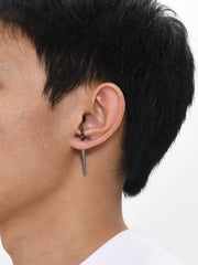 Gothic Kinitial Sword Earrings Vintage Cool Punk Crystal Ear Jacket Goth Dagger Earrings Jewelry Gift For Men Rock Anniversary