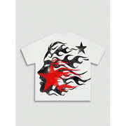 2025 T-shirt Men's and Women's Gothic Printed Cotton Short Sleeve Collar Hip-Hop Streetwear High Quality Comfortable Casual Top
