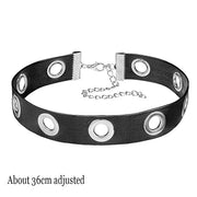 Choker Collar Necklace Woman Black Punk Sexy PU Leather Heart Lock Key Spike Chocker Gothic Cosplay Accessories Party Jewelry