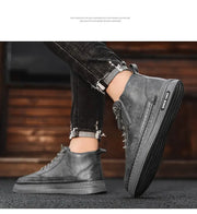 Men's boots autumn and winter new warm plush outdoor casual boots work boots fashion versatile soft soled comfort leather boots