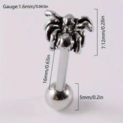 1PC Spider Tongue Piercing Ring Simple Punk Style Body Jewelry Halloween Decoration Y2K