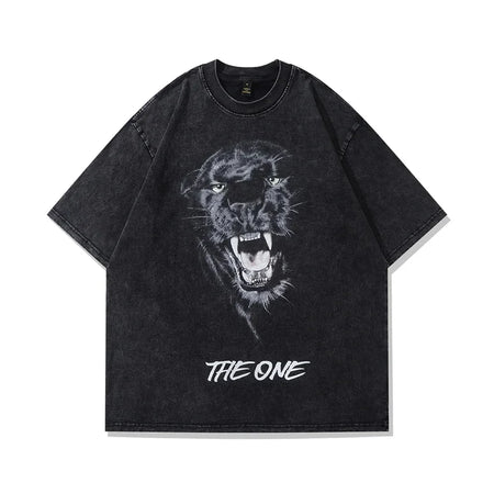 Gothic T Shirt Men Women Leopard Anime Print Summer Short Sleeve T Shirt Harajuku Fashion Streetwear Hip Hop T Shirt
