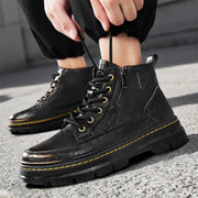 Men's High Top Boots Are Fashionable and Versatile Easy To Match with Lightweight and Non Slip British Style Men's Casual Shoes