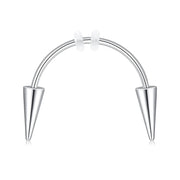 Women Men Goth Tooth Decoration Surgical Steel C Rod  Lip Tiger Tooth Nail Zombie Tooth Punk Nail Vampire Piercing Jewelry