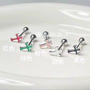 Multi-color Gothic cross tongue ring titanium steel piercing tongue jewelry cool punk style body piercing jewelry